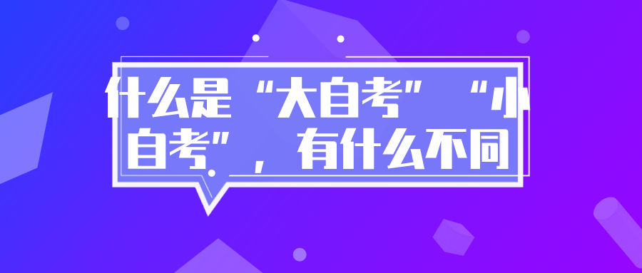 什么是“大自考”、“小自考”，有什么不同