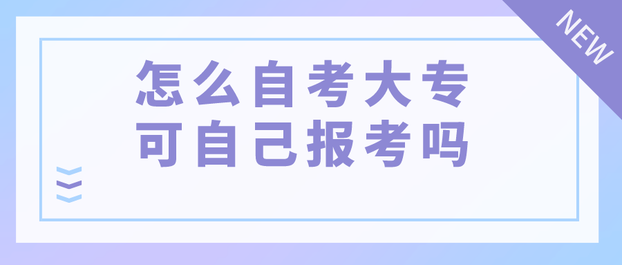 怎么自考大专 可以自己报考吗