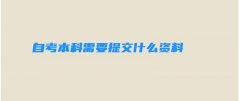 自考本科需要提交什么资料 自考本科需要提交什么资料和材料