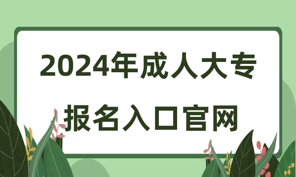 2024年成人大专报名入口官网